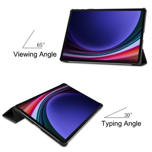 Étui en cuir pour tablette intelligente Samsung Galaxy Tab S10 <span class=keywords><strong>S9</strong></span> PLUS <span class=keywords><strong>S9</strong></span> FE PLUS 12.4, fonction de veille/réveil automatique à trois volets, prise en charge de la personnalisation - Product Image 3