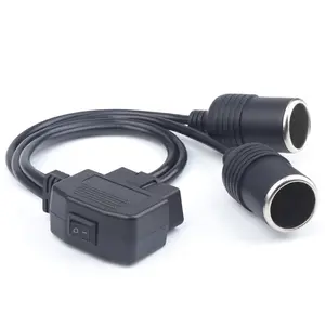 Automotive OBD2 Dashcam Cigarette Lighter Y Shape Power Cable Assembly 50CM