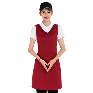 <span class=keywords><strong>Delantal</strong></span> Impermeable Ecológico de Algodón <span class=keywords><strong>Fucsia</strong></span> para Mujer, con Tirantes Cruzados en la Espalda y Abertura en las Piernas, sin Mangas, para Restaurantes y Salones de Belleza - Product Image 1
