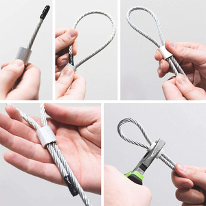 Manchon en aluminium pour câble métallique, trou ovale de 6 mm, usage industriel général - Product Image 3