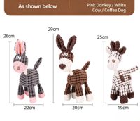 Jouet interactif à nouer pour animaux de compagnie, en peluche de velours de maïs durable avec couineur, pour chiens et chats, pour la mastication et le jeu