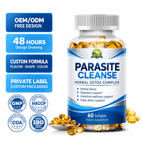Capsules de détoxification à formule personnalisée, extra-fortes, en gélules molles, aide à éliminer les parasites, OEM
