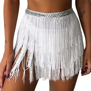 2024 Wholesale summer casual fashion mini short tulle skirt sexy sequin belly dance costume skirt women