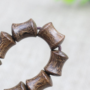 Golden Sandalwood Bamboo Joint <b>Bracelet</b> 8x10mm 17 Beads Ethnic Style Unisex <b>Couple</b> Jewelry Everyday Wear - Product Image 4