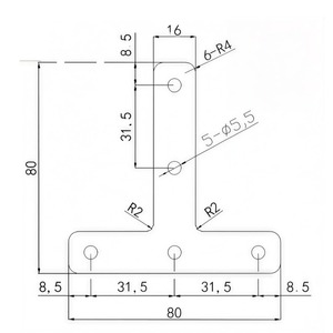 औद्योगिक एल्यूमीनियम प्रोफ़ाइल टी-आकार कनेक्टर ब्रैकेट स्टेनलेस स्टील कोण प्लेट 2020 3030 4040 8080 कोने ब्रेस - Product Image 6