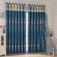 Rideaux floraux brodés double couche pour chambre à coucher, rideaux transparents élégants de style nordique pour salon