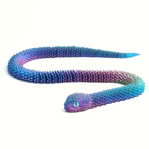 3D Printed 11.8in Viper Night <b>Light</b> Creative <b>Rainbow</b> Craft Ornament Handmade Kids' Animal Joint Activity Model Plastic Gift - Product Image 5