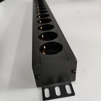 PDU 19 pouces en métal, unité de distribution d'alimentation 63A avec prises Schuko, multiprise horizontale pour montage en rack pour serveur réseau