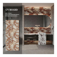 Panneau mural en marbre PVC, surface lisse, 1220x2800mm, Rosso Levanto, résistant au feu, pour salon, hall d'hôtel