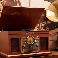 Antique Vieux Phonographe Numérique Cassette Lecteur CD Gramophone Radio