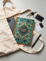 Vente en gros de carnets rétro victoriens ornés d'imprimés d'engrenages et de lettrage doré, couverture rigide, pour cadeau et usage personnel