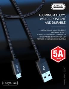 JOKADE fábrica precio al por mayor <span class=keywords><strong>2</strong></span> metros <span class=keywords><strong>Usb</strong></span> a <span class=keywords><strong>Micro</strong></span> Carga inteligente aleación de aluminio trenzado Cable de datos para teléfono - Product Image 6