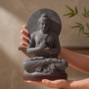 Gandhara Style Preaching <b>Buddha</b> Sculpture Inspired by Ancient Buddhist Art and Traditional Spiritual Heritage Decor - Product Image 3