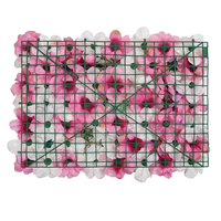 Kain Gulung Sutra Buatan 3D HP-140 Custom, Rangkaian Bunga PE Mawar Pink, Dekorasi Dinding untuk Pernikahan, Hari Ibu, Natal, Latar Belakang
