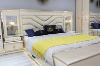 Ensemble de Meubles de Chambre à Coucher Moderne King Luxueux avec Fonction Massage Incluant Armoire en Bois Massif, Coiffeuse et Rangement – Personnalisable