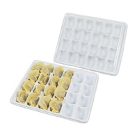 24 boîtes jetables en PP/PET pour raviolis, contenants d'emballage alimentaire chinois grande capacité, plateaux à nouilles, sushis, wontons avec couvercles, pour aliments et jus
