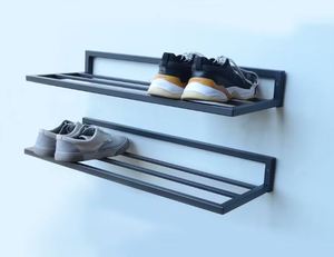 Metal Wall Mounted <b>Shoe</b> Rack Multiple Shelves Clutter Free <b>Functional</b> Sturdy Durable Spaces Rustic <b>Shoes</b> Collection Low Space - Product Image 3
