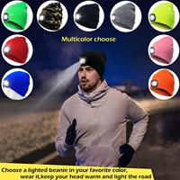 Gorro LED Recargable USB Personalizado BSCI, Gorro de Invierno Cálido con Luz LED Regulable, Gorra de Punto Iluminada para Correr, Senderismo y Camping