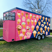 AUSTAR Camion de restauration entièrement équipé en aluminium, remorque de concession, stand de crème glacée et de limonade, petite camionnette transformée en cuisine mobile