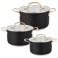 6pcs Moderne En Acier Inoxydable Cuisine Induction Pot Stock Soupe Pot Ustensiles De Cuisine Ensemble 18cm 20cm 24cm En Acier Inoxydable Casserole Pot