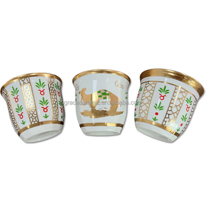 Set di Tazze da Caffè Arabe Grandi in Porcellana Fine Eco-Friendly New Bone <span class=keywords><strong>GRACE</strong></span> Gold Personalizzate 120cc/200cc con Manico per Ingrosso - Product Image 3