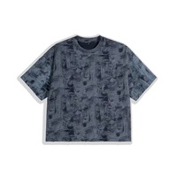 Fabricant en gros, t-shirts pour hommes 100% coton, impression intégrale personnalisée, effet délavé, surdimensionné, machines à presser à chaud, t-shirt graphique D69