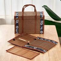 Poignée de panier de rangement pliable tissé en bambou écologique vintage pour multifonction pour oeuf végétal fruit vin-emballage cadeau