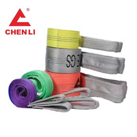 Chenli toptan düz dokuma sapan 6:1 8T 4M polyester kargo bağlama kemeri