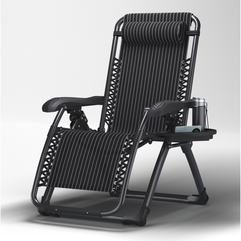 Black Frame+Stripe Chair Fabric