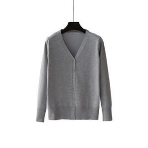 <span class=keywords><strong>Cardigan</strong></span> leggero multi colori a manica lunga da <span class=keywords><strong>donna</strong></span> con scollo a V di base pronto per la spedizione all'ingrosso della fabbrica - Product Image 3