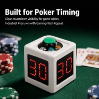 GX Cube Timer ABS 3 Boutons 1.4in 4 Sided Digital Shot Countdown Chronomètre pour Private Poker Chess Casinos Shooting Timer