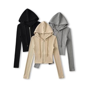 เสื้อผ้าผู้หญิงสำหรับฤดูใบไม้ร่วง - เสื้อมีฮู้ดเข้ารูปเอว & กางเกงขาบานทรงสลิมฟิต ชุดลำลองสปอร์ต 2 ชิ้น แฟชั่น - Product Image 3