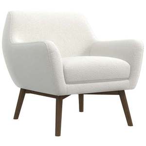 Nouveau fauteuil pivotant Panom blanc en bouclette moderne - Meuble durable et portable pour salon, chambre, salle à manger et hôtel - Product Image 3