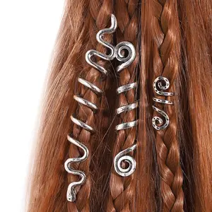 वाइकिंग सर्पिल Coils Dreadlock HairJewellery मोती Braids के लिए दाढ़ी