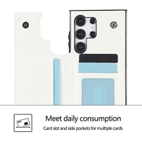 Étui de luxe en similicuir avec porte-cartes et support pour Samsung Galaxy S26 Ultra, S25 Plus, S24, S23, S22, A50, A14, A32, A26, A16, A56