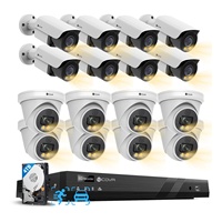 4COVR 16-Kanal 16x 8MP PoE NVR CCTV 4TB HDD KI-Menschenerkennung Farbnachtsicht 2-Wege-Audio Großhandel 4K Sicherheitskamerasystem