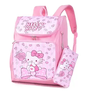 Nieuwe Collectie Sanrioed Kuromi Kt Roze Meisjes Rugzak Met Etui Mode Schooltas Grote Capaciteit Boekentas Rugzak