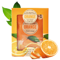 Venta al por mayor 4 en 1 Orange Pedicure Soak Jelly Foot Spa Care Set Premium Skin Care Treatment