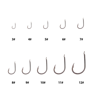 BUBBLE FISHING 200 pièces cercle crochet Offset acier à haute teneur en carbone eau douce/eau salée hameçons de pêche 3 #-12 # pour poulpe/poisson-chat en vrac - Product Image 4