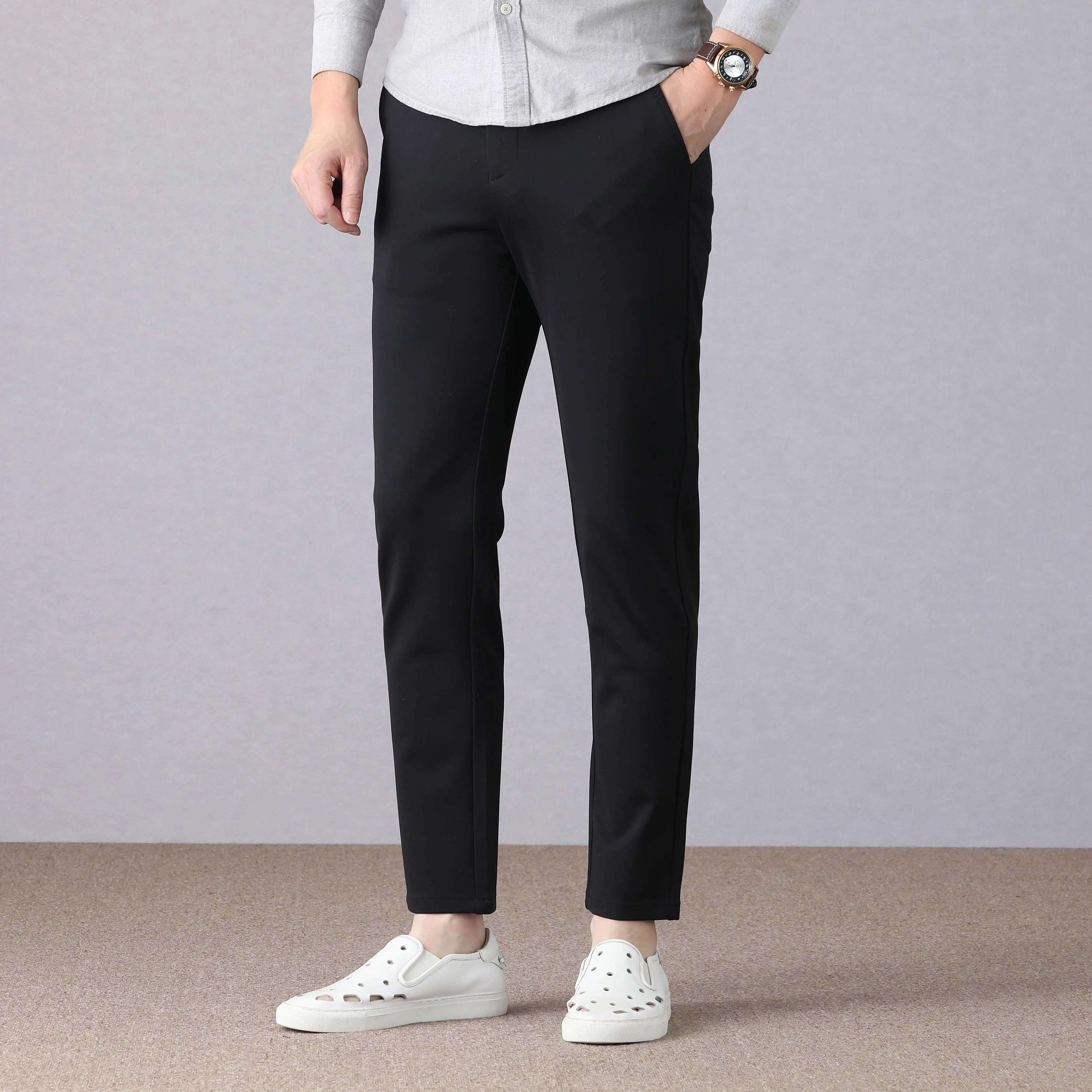 Wholesale men's trousers business casual black suit trousers, slim suit straight pants