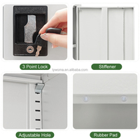 Archivador Metálico de 2 Puertas, Resistente, con Cerradura, para Oficina, con 4 Estantes Ajustables