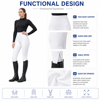 Pantalon d'équitation pour femme, taille haute, avec empiècements en daim aux genoux, grip en suède, fermeture éclair, en spandex, séchage rapide, respirant, vêtements d'équitation