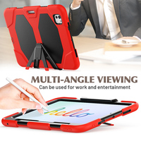 IPad için Pro 11 inç 2024 M4 A2836 üçlü katmanlar combo defender kılıf ile geri standı kaldırmak