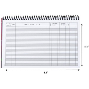 El Registro Superior para Cheques y Tarjetas de Débito, Color Verde Azulado, con Registro de Cuentas Ancho, Encuadernado en Espiral, Papel, Hecho en EE. UU. - Product Image 2