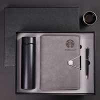 Coffret Cadeau d'Entreprise Personnalisable : Carnet de Notes A5 à Couverture Rigide en Similicuir, Planificateur à Feuillets Mobiles, Bloc-notes 80 Feuilles, Stylo et Tasse Thermos