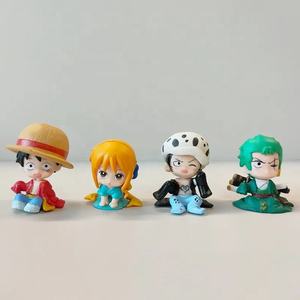 4 pièces/ensemble Figurines d'action d'anime One Piece, figurines mignonnes assises de Luffy, Zoro, Nami, Law, collections de poupées, modèles de jouets, cadeaux d'anniversaire pour filles et garçons - Product Image 3
