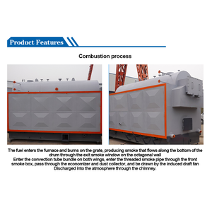 Chaudière à vapeur à biomasse série DZH opération manuelle 1t 6t Structure de tube de <span class=keywords><strong>feu</strong></span> basse pour les applications de bois de chauffage de <span class=keywords><strong>charbon</strong></span> de bois de chauffage - Product Image 5