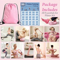 Kit de Pilates Écologique Premium avec Tapis de Yoga Antidérapant, Haltères Souples, Anneau de Résistance et Barre de Musculation pour Exercices à Domicile