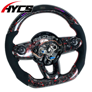 Accessoires de voiture pour BMW <span class=keywords><strong>Mini</strong></span> R56 F55 F56 <span class=keywords><strong>Cooper</strong></span> S <span class=keywords><strong>JCW</strong></span> R50 F57 R57 R55 F60 F54 <span class=keywords><strong>Volant</strong></span> en fibre de carbone forgée avec LED et indicateur de régime - Product Image 4