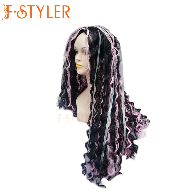 FSTYLER wig karnaval rambut fashion wanita obral besar grosir wig cosplay sintetik pesta kustom pabrik wig anime